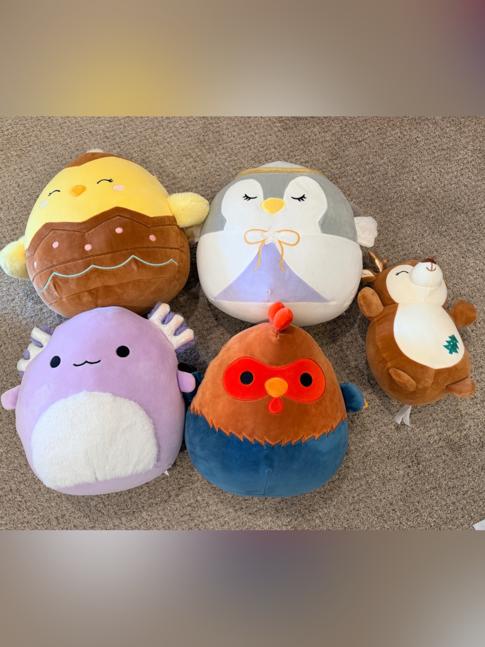 Bundle of 5 Squishmallows with Tags – Monica Axolotl, Reed Turkey, Aimee Chick